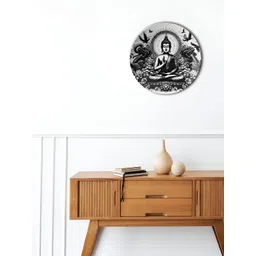 THE QUIRKY HOME White & Black Printed Buddha's Grace Decorative Ceramic Wall Plate-picture-25