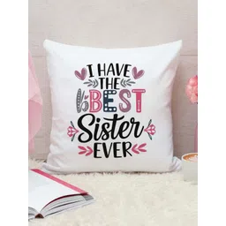 THE QUIRKY HOME White & Black Printed Square-Shaped Rakshabandhan Gift Pre-Filled Cushion-picture-30
