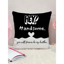 THE QUIRKY HOME White & Black Printed Square-Shaped Rakshabandhan Gift Pre-Filled Cushion-picture-16