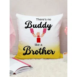 THE QUIRKY HOME White & Black Printed Square-Shaped Rakshabandhan Gift Pre-Filled Cushion-picture-17