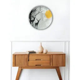 THE QUIRKY HOME White & Black Serene Moment Printed Ceramic Wall Plate-picture-33