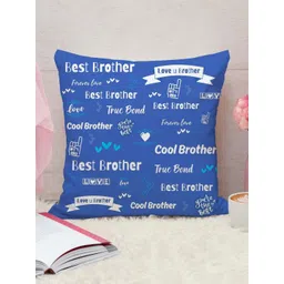 THE QUIRKY HOME White & Blue Best Brother Cool Brother-Printed Square Pre-Filled Cushion-picture-41