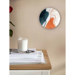 THE QUIRKY HOME White & Blue Bold Abstract Lines Printed Ceramic Decorative Wall Decor-picture-21