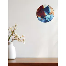 THE QUIRKY HOME White & Blue Marble Earth Printed Ceramic Premium Decorative Wall Decor-picture-12