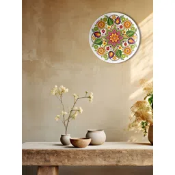 THE QUIRKY HOME White & Blue Printed Ceramic Wall Decor Plate-picture-11