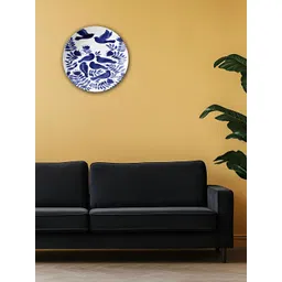 THE QUIRKY HOME White & Blue Printed Ceramic Wall Decor Plate-picture-14