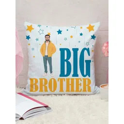 THE QUIRKY HOME White & Blue Printed Square-Shaped Rakshabandhan Gift Pre-Filled Cushion-picture-19