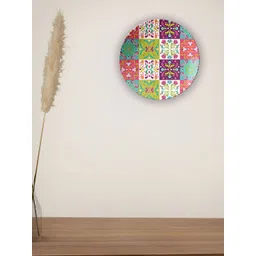 THE QUIRKY HOME White & Green Mexican Tile Inspired Printed Ceramic Decorative Wall Plate-picture-33