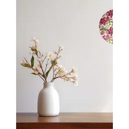 THE QUIRKY HOME White & Pink Lily Garden Printed Ceramic Premium Decorative Wall Decor-picture-17