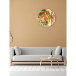 THE QUIRKY HOME White & Yellow Printed Ceramic Wall Plates-picture-37