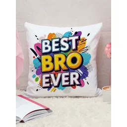 THE QUIRKY HOME White & Yellow Printed Square-Shaped Rakshabandhan Gift Pre-Filled Cushion-picture-16