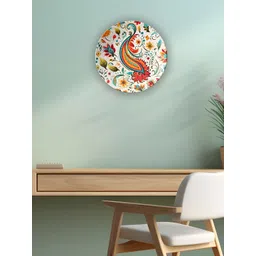 THE QUIRKY HOME White &Yellow Printed Ceramic Wall Plate Decor image 1