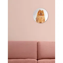 THE QUIRKY HOME White Fluffy Pomeranian Smile Printed Ceramic Decorative Wall Decor-picture-28