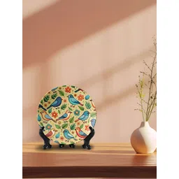 THE QUIRKY HOME Yellow & Blue Printed Ceramic Wall Plate Decor image 5