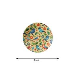 THE QUIRKY HOME Yellow & Blue Printed Ceramic Wall Plate Decor image 2