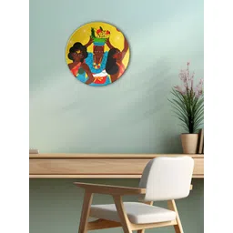 THE QUIRKY HOME Yellow & Brown Vibrant Tradition Printed Ceramic Wall Plate-picture-20