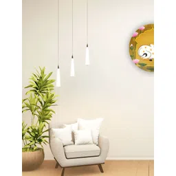 THE QUIRKY HOME Yellow & White Resting Pichwai Cow Printed Ceramic Decorative Wall Decor-picture-15