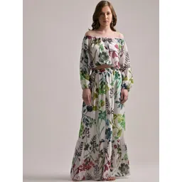 The Samoa Tropical Printed Flared Maxi Skirt-picture-33