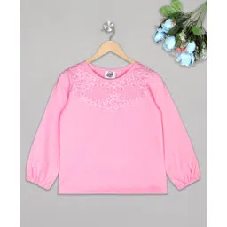 The Sandbox Clothing Co Full Sleeves Floral Embroidered Top  - Pink-picture-14