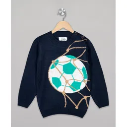 The Sandbox Clothing Co Full Sleeves Football & Net Detailed Sweater - Navy Blue-picture-11