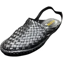 The Select U's Original Premium Leather Classic Jali Black Kolhapuri Sandal for Men-picture-30