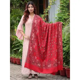 THE SHAWL STUDIO Ethnic Motifs Woven Design Animal Border Resham Kani Shawl-image-16