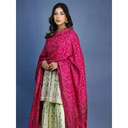 THE SHAWL STUDIO Women Floral Woven Design Shawl-image-19