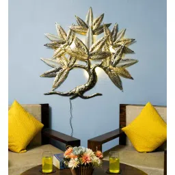 Brown And Gold Iron Etched Tree Metal Wall Art-image-29