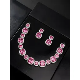 THE SHOP BOX - ELECTRIFYING JEWELLERY Rhodium-Plated AD-Studded Jewellery Set-picture-11