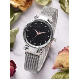 THE SHOPOHOLIC Women Embellished Dial & Bracelet Style Straps Analogue Watch FR-BAR-SILVER-picture-29
