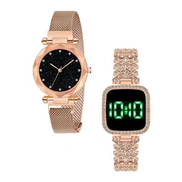 THE SHOPOHOLIC Women Pack Of 2 Stainless Steel Bracelet Style Straps Analogue Watch C12-TS-picture-17