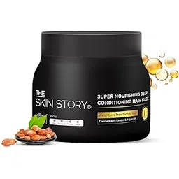 The Skin Story Argan Oil Hair Mask | Nourishing Deep Conditioning smoothening | For Frizzy, Dry, Damaged, Chemically Treated Hair | With Keratin & Vitamin E | Spa Cream for Straight or Curly hair | Sulphate Free Paraben Free (450g)-picture-39