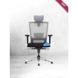 The Sleep Company SmartGrid Stylux Nylon Fibre Grey & Black High Back Chair-picture-24