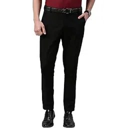 the soul patrol Men's Solid Cotton Tapered fit Formal Trousers-picture-11