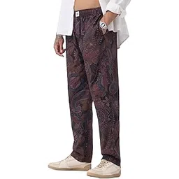 Black Panther Tropical Men and Boys Elastic Waistband Dark Brown and Black All-Over Print Cotton Regular Fit Lightweight Sleepwear Pyjamas-image-27