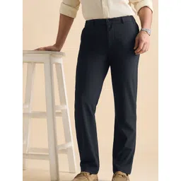 The Souled Store Azure Blue Men Classic Slim Fit Trousers-picture-12