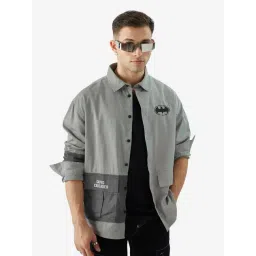 The Souled Store Batman: Dark Knight Returns Light Grey Loose Fit Shirt-picture-12