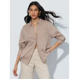 The Souled Store Beige Regular Fit Shirt-picture-16