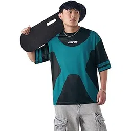 the souled store Ben 10: XLR8 Men and Boys Short Sleeves Round Neck Blue and Black Graphic Printed Breathable Drop Shoulder Aesthetic Cotton Casual Oversized Jersey-picture-35