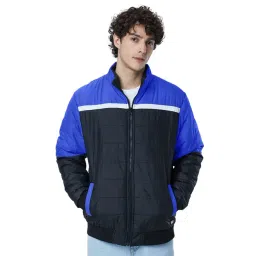 The Souled Store Black & Blue Mock Collar Jacket-picture-13