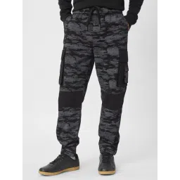 The Souled Store Black Cotton Regular Fit Camouflage Joggers-picture-26