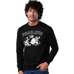 The Souled Store Black Cotton Regular Fit Printed Sweatshirt-picture-24