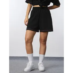 The Souled Store Black Cotton Regular Fit Shorts-picture-32