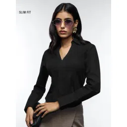 The Souled Store Black Onyx Fitted Shirt Women Fitted Shirts-picture-17