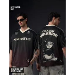 The Souled Store Black Polyester Graphic Relaxed Fit Sports T-Shirt-image-34