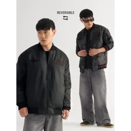 The Souled Store Black Regular Fit Camo Reversible Jacket-picture-47