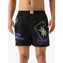 The Souled Store Black Regular Fit Joker: Cunning Chaos Boxer Shorts-image-5
