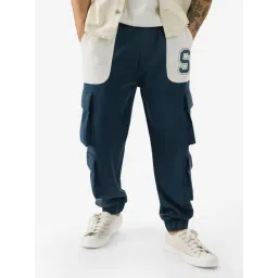 The Souled Store Blue Boxy Fit Printed Joggers-picture-38