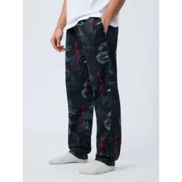 The Souled Store Blue Cotton Graphic Mid Rise Payjamas-picture-38