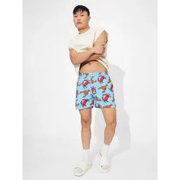 The Souled Store Blue Cotton Regular fit Printed Shorts-picture-45